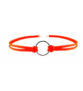 Turuncu Süet Halka Kadın Choker Kolye