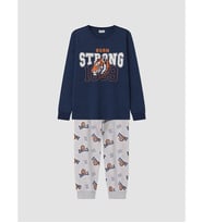 LCW Kids Lacivert Baskılı Erkek Çocuk Pijama Takımı