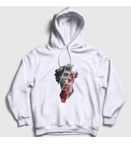 Presmono Unisex Beyaz David Davut Michelangelo Kapüşonlu Sweatshirt 427410tt
