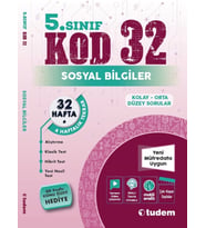 TUDEM YAYINLARI 5.SINIF SOSYAL BİLGİLER KOD 32 HAFTA TEKRAR TEST KİTABI