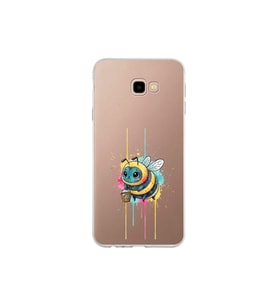 Samsung Galaxy J4+ Plus ile uyumlu Splash arı tasarımlı şeffaf silikon kılıf