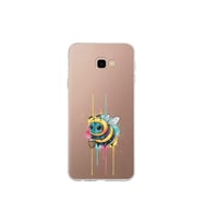 Samsung Galaxy J4+ Plus ile uyumlu Splash arı tasarımlı şeffaf silikon kılıf