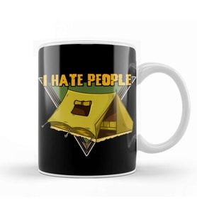 Funny I Hate People Camping Pun Kupa Bardak Porselen