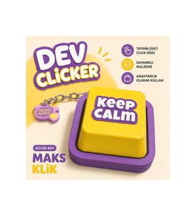 DEV CLICKER™ Büyük Boy Fidget Stres Oyuncağı - Anahtarlık ve Masa Üstü Dekor