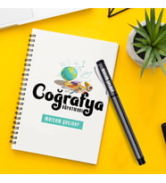 Coğrafya Öğretmeni Temalı Defter ve Kalem