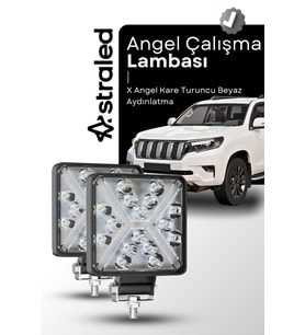 2 Adet X Angel 180W 12-24 Volt Kare Spot Far Oto Çalışma Lambası ATV Kamyon Tır Traktör Offroad