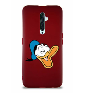 Oppo Reno 2Z Soft Premier Kapak Donald Duck-E Tasarımlı Silikon Kılıf - Mürdüm (Şeffaf)