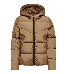 Only Kadın Mont Şişme Kapüşonlu Jacket - 15233427 (Kahverengi)