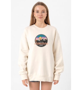 And So The Adventure Begins Ekru Kadın 2ip Sweatshirt