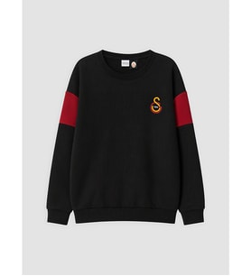 LCW Kids Siyah Galatasaray Nakışlı Erkek Çocuk Kalın Sweatshirt