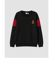 LCW Kids Siyah Galatasaray Nakışlı Erkek Çocuk Kalın Sweatshirt