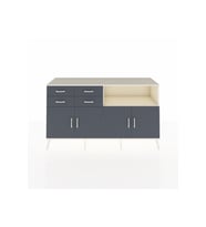 Kronos Konsol 4 Raflı 4 Çekmeceli 4 Kapaklı 176x59x99 Aytaşı-Antrasit