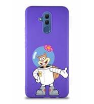 Huawei Mate 20 Lite Soft Premier Kapak Sandy Tasarımlı Silikon Kılıf - Mor (Şeffaf)