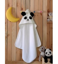 Pamuklu Yumuşacık kız- erkek Bebek Banyo Havlu Kundak beyaz/PANDA