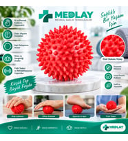 MEDLAY Kırmızı Duyu Uyarıcı Dikenli Masaj Topu 9CM