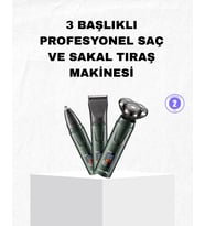 Şarjlı Kablosuz 3 Başlıklı Profesyonel Bakım Seti – Saç, Sakal, Burun Kulak Düzeltici