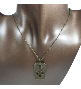 Orora Bronz Renk 30mm Kaktüs Figürlü Kolye