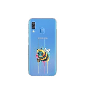 Samsung Galaxy A40 ile uyumlu Splash arı tasarımlı şeffaf silikon kılıf