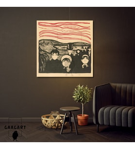 Kare Kanvas Tablo Ünlü Eserler Edvard Munch Angst (1896)