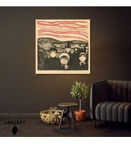 Kare Kanvas Tablo Ünlü Eserler Edvard Munch Angst (1896)