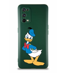 Realme 7 Pro Soft Premier Kapak Donald Duck-D Tasarımlı Silikon Kılıf - Yeşil (Şeffaf)