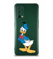 Realme 7 Pro Soft Premier Kapak Donald Duck-D Tasarımlı Silikon Kılıf - Yeşil (Şeffaf)