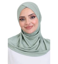 Kadın Hazır Türban Çapraz Tek Parça Pratik Namaz Başörtüsü