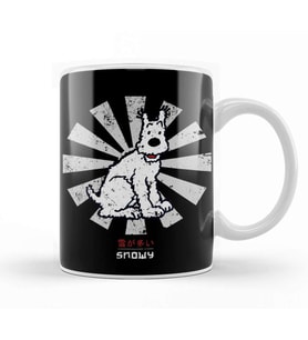 Snowy Retro Japanese Tintin Kupa Bardak Porselen