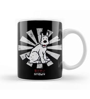 Snowy Retro Japanese Tintin Kupa Bardak Porselen