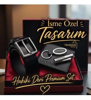 Hakiki Deri Cüzdan Kemer Clipper Çakmak Lüks Erkek Hediye Seti - Sevgiliye Arkadaşa Babaya Özel Premium Kombin