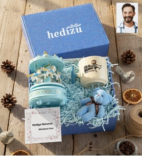 Kişiye Özel Karikatürlü Siyah Beyaz Taraftar Hediye Kutusu - Kişiye Özel T Kupa, Atlı Karınca Müzik Kutusu, Peluş Anahtarlık Doğum Günü Hediyesi