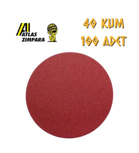Atlas GT888 Yuvarlak Disk Cırt Zımpara 115 mm - P40 Kum - 100 Adet (Kırmızı)