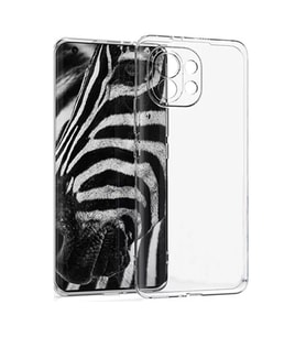 GOR Xiaomi Mi 11 Kılıf Kamera Korumalı Şeffaf Silikon Kılıf (Şeffaf Hologram)