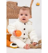 Triko İçi Velsoft Kışlık Kalın Kız Erkek Bebek Tulum Gül Kurusu 2809