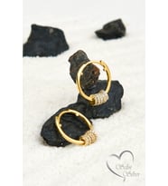 HALKA KÜPE TAŞLI MODEL GOLD, ROSE VE GÜMÜŞ RENKLER 925 AYAR GÜMÜŞ KÜPE (Gold)