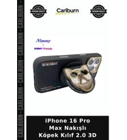 iPhone 16 Pro Max Nakışlı Köpek Kılıf 2.0 3D Günlük Tarz Mobil Aksesuar