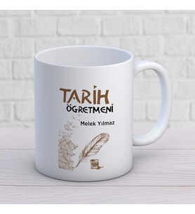 Kişiye Özel Meslek Tarih Öğretmeni Hediyelik Kupa Bardak