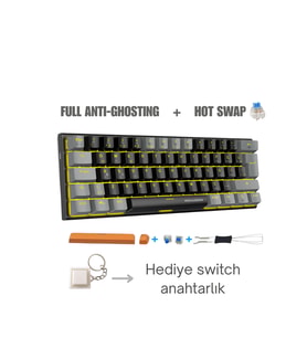 Mini T9 Mekanik Oyuncu Klavyesi Blue Switch Türkçe Mekanik Oyun Klavyesi Küçük Gamer Klavye
