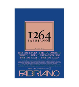 Fabriano 1264 Bristol Smooth Çok Amaçlı Pürüzsüz Blok 200 gr A4 50 yp 