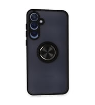 Samsung Galaxy A25 5G Kılıf Montreal Yüzüklü Silikon Kapak - Siyah