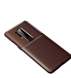 One Plus 8 Pro Kılıf Karbon Silikon Case (KAHVE)