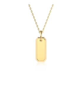 Minik Külçe Tasarım Altın Kaplama Gümüş Kolye (Gold)