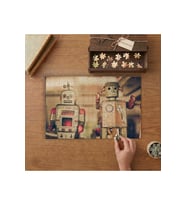 Nostaljik Oyuncak Robotlar Tasarımı 240 parça Ahşap Puzzle Ahşap Kutuda MP00987