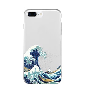 Iphone 7 PLUS - 8 PLUS Uyumlu Kanagawa Dalga Tasarımlı Şeffaf Telefon Kılıfı