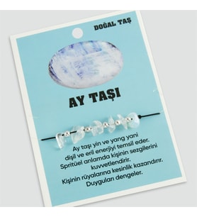 Ay Taşı Doğaltaşlı İp Bileklik
