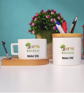 Orman Mühendisi Kupa Bardak Kısa ve Kalemlik