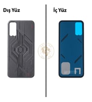 Infinix GT 30 Pro Gri Uyumlu Arka Kapak Arka Cam Batarya Pil Kapağı Lazer Kesim Back Cover