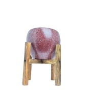 Bitki Tasarımı Bordo Granit Toprak Saksı Saksılık Salon Çiçeklik 4 Ayaklı - 15 CM