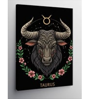 Kanvas Tablo Boğa Burcu İllüstrasyonu