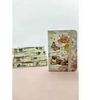 Nostaljik Retro Kelebek A7 Not Defteri , Lastikli Cep Defteri - Krem